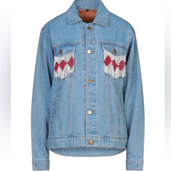 House of Mua Mua denim fringe jacket “Sugar Daddy” - Picture 2 of 2